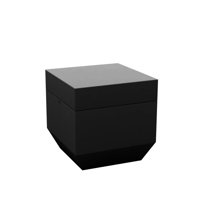 Vela - Resin Ottoman - 15.75"x15.75" - Basic, Black