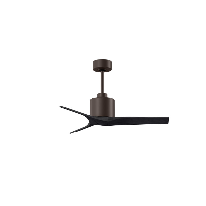 Mollywood - 42" Ceiling Fan - Textured Bronze Finish - Matte Black Blades, Textured Bronze, 42", Matte Black