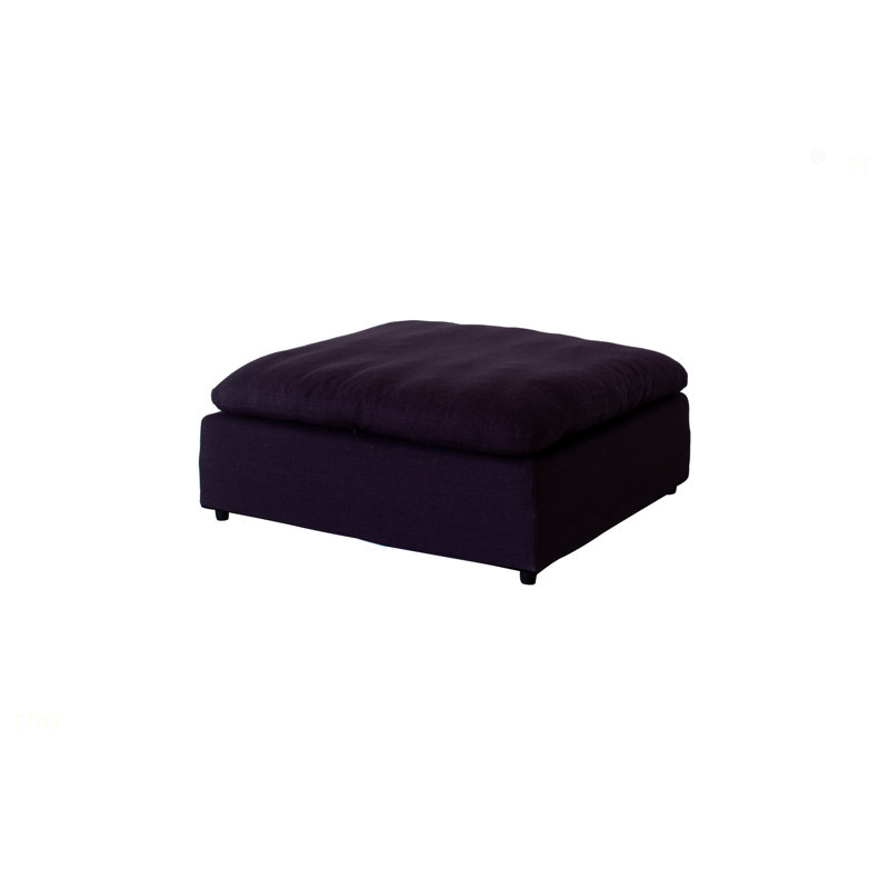 Repose-pieds moderne de petite taille de 17 po avec repose-pieds rembourré en tissu de qualité supérieure 1 pièce avec coussin de siège moelleux, bleu marine