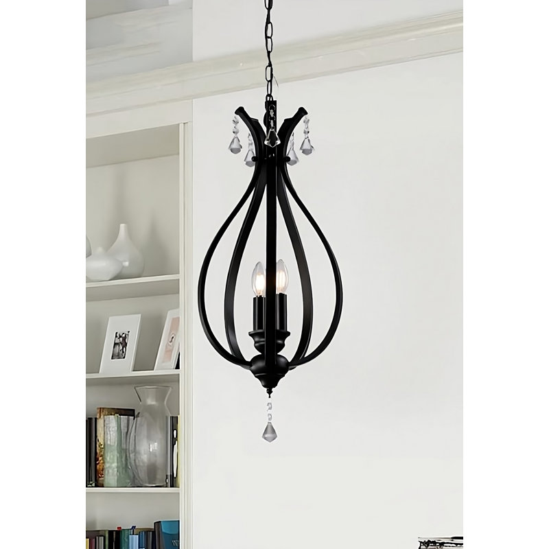 Luminaire suspendu géométrique à 3 lumières Ieshia, Noir