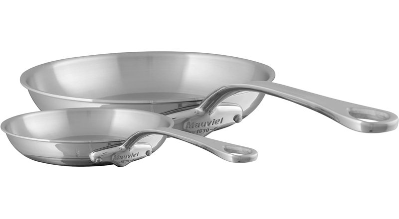 Mauviel M'COOK 5-Ply 2-Piece Frying Pan Set With Cast Stainless Steel Handles