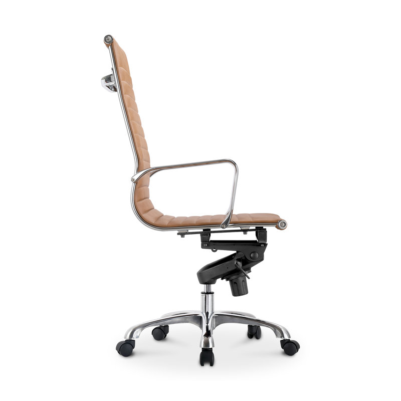 Studio Swivel Office Chair, Tan Faux Leather