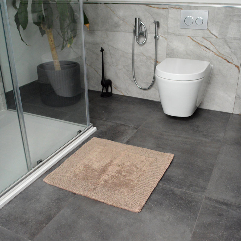 Nagelly Reversible Square Bath Mat, Mocha