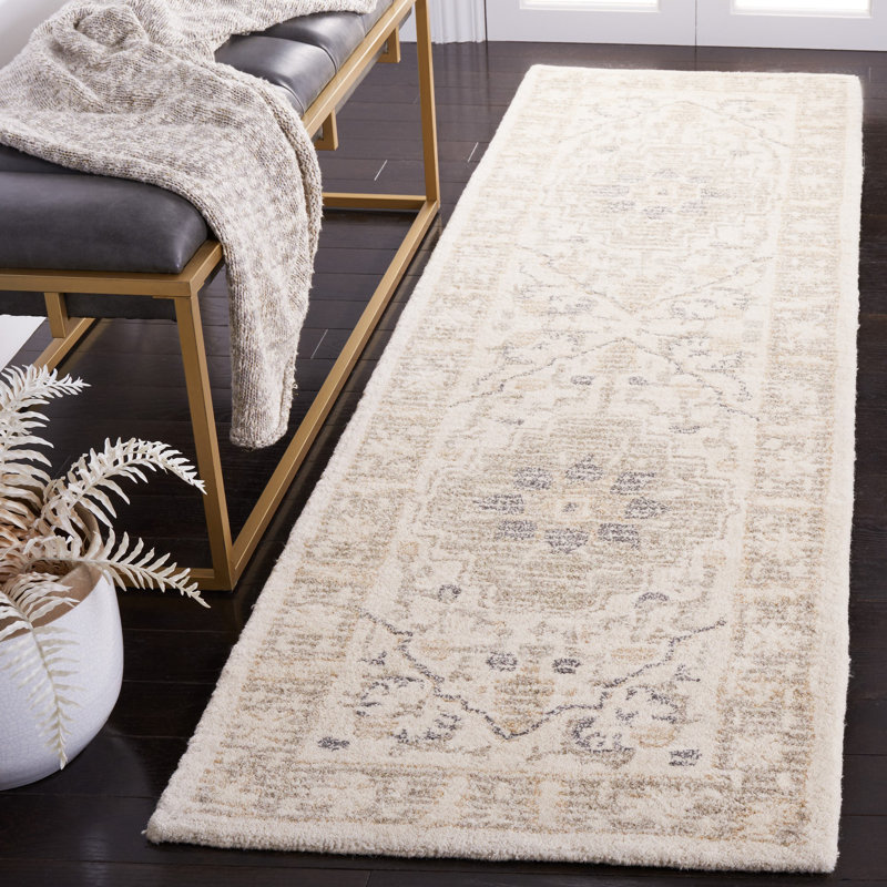 Tapis ivoire / beige Metro 617, Tapis de couloir 2 pi 3 po x 8 pi