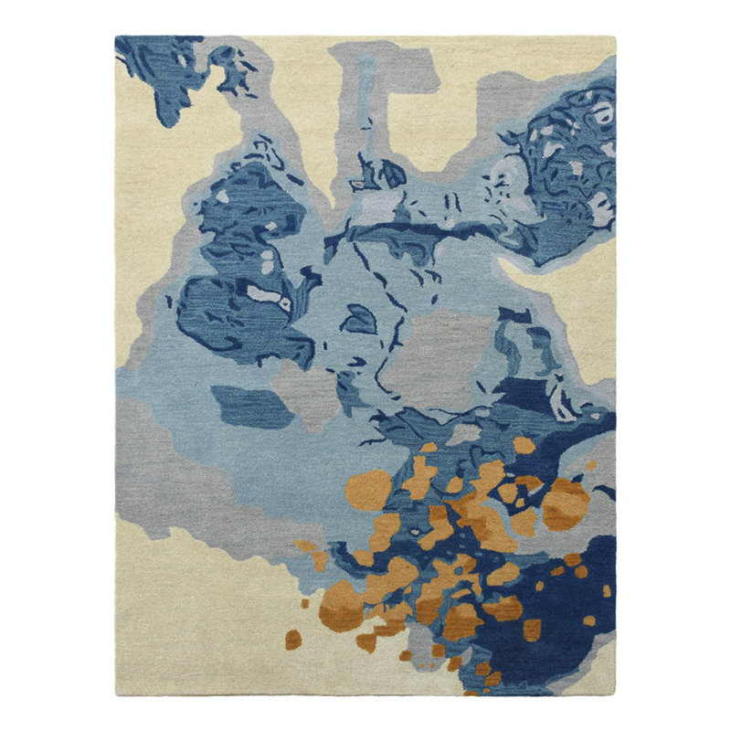 Glenisle Hand Tufted Wool Eco-Friendly Area Rugs - Rectangle, Multicolor, Abstract Modern Design, High Pile Thick Handmade Anti Skid Area Rugs for Living Room, Bed Room