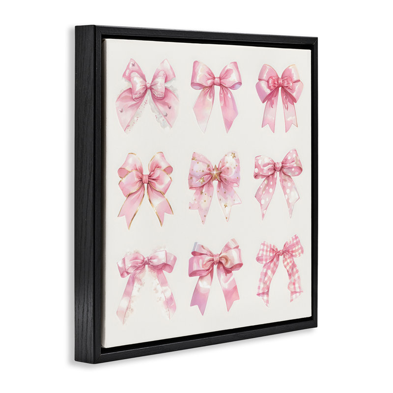 Cadre flottant Ribbon Bow Styles, conçu par Creative Studio, Cadre flottant noir de jais, H 18 po x l 18 po