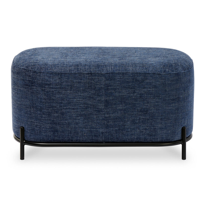Banc rembourré Glenorie, H 18 po x l 32 po x P 17 po, Bleu