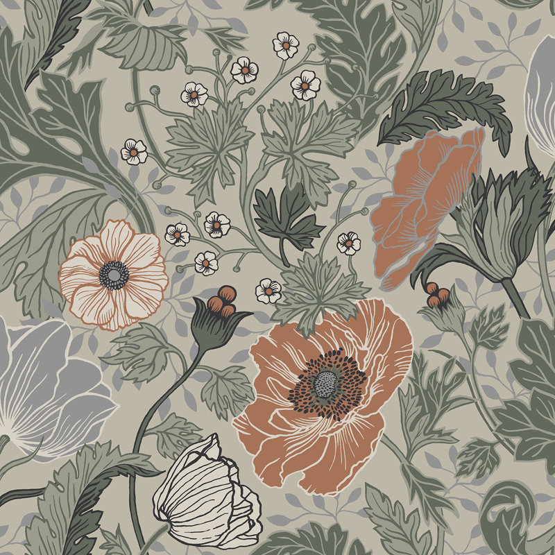 Bryanna 10.05m x 53cm Matte Wallpaper Roll, Green
