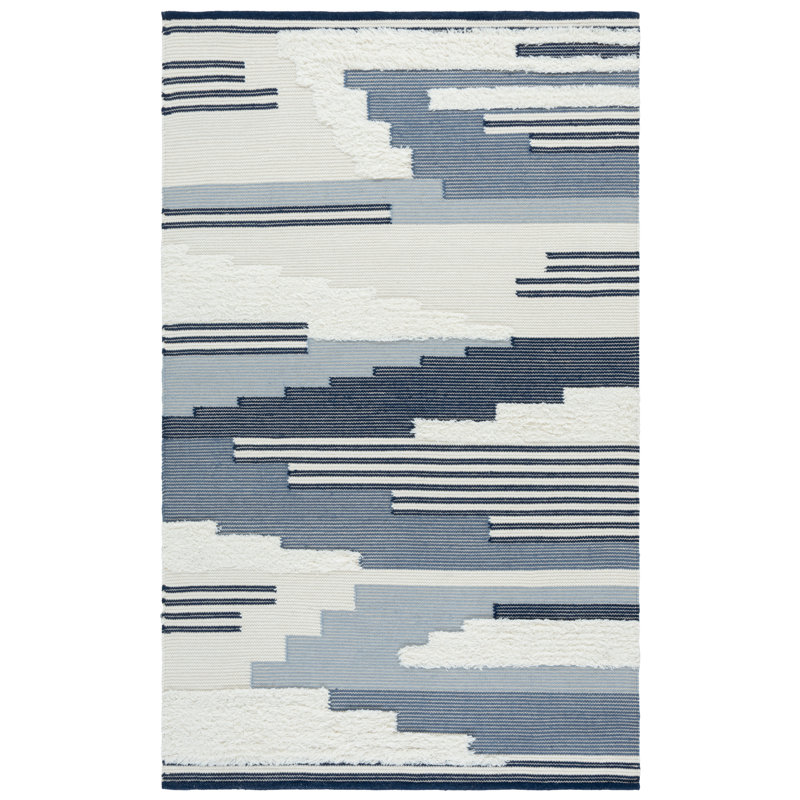 Kenya 280 Hand Woven 80% Wool; 20% Cotton Geometric Rug, Rectangle 4' x 6'