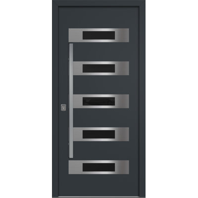 Modern Exterior Entry Steel Door 36in x 80in - Inox S5