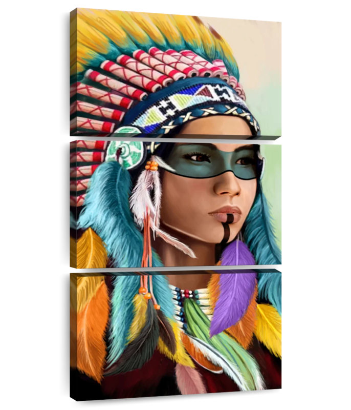 Coiffe féminine indienne, H 27 po x l 12 po