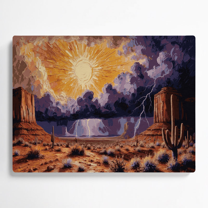 Art mural en métal «Sunburst Horizon 139», paysage sud-ouest, H 16 po x l 20 po