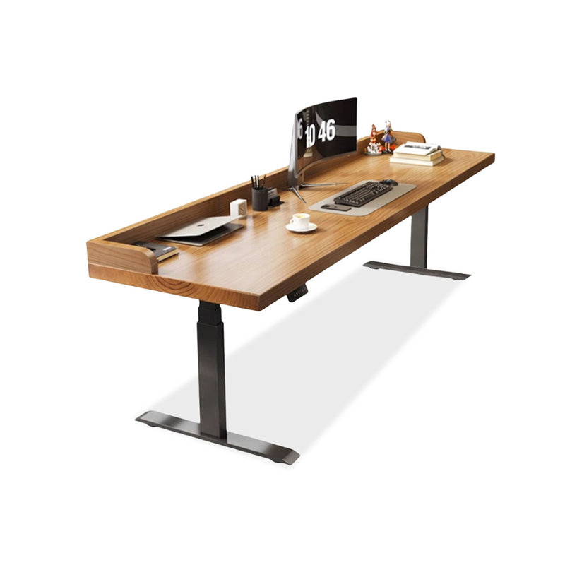 Bureaux rectangulaires en bois massif brun, 53.15" H x 62.99" W x 27.56" D