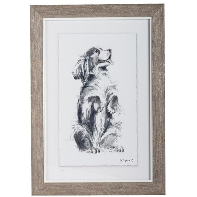 Framed Print Happy Dog Artwork