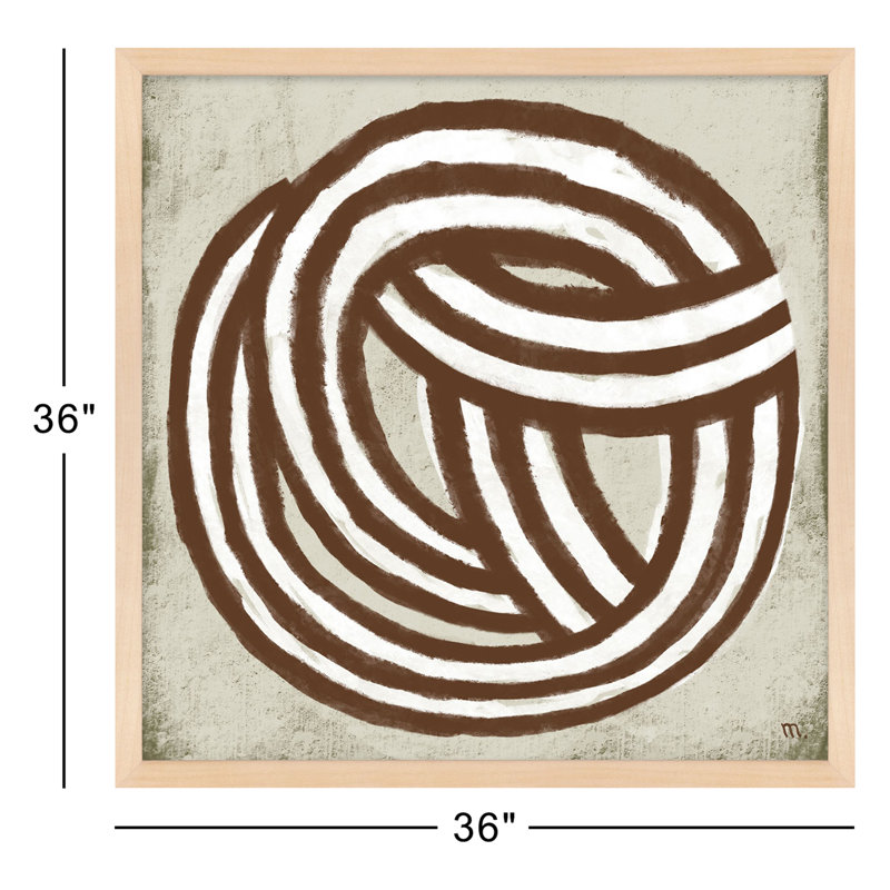Knotting By Studiom - Framed Wall Art, 36" H x 36" W x 1.25" D, Maple Framed