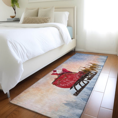 Tapis bleu Cerrito AMF212 lavable à la machine de qualité supérieure