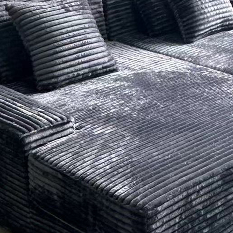 Très grande chaise longue d'intérieur Eliam, Gris