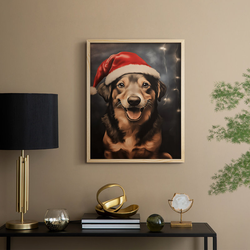 «Christmas Holiday Art - Series 2-XXXVIII», reproduction d'art encadrée - bois massif, H 11 po x l 9 po, Naturel
