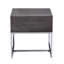 Table de bout avec rangement en chêne gris et chrome Ny Stockholm
