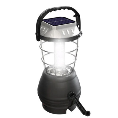 Lanterne solaire à manivelle à énergie solaire Whetstone - à DEL ou rechargeable avec réglages pour le camping