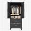 Armoire-penderie 71 po en métal avec tiroirs - Armoire de rangement en acier noir pour l'organisation de la chambre à coucher, du bureau et du vestibule