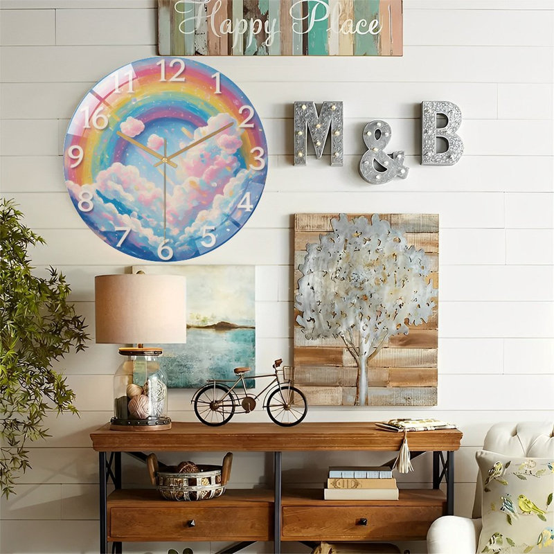 Horloge murale Rainbow Cloud
