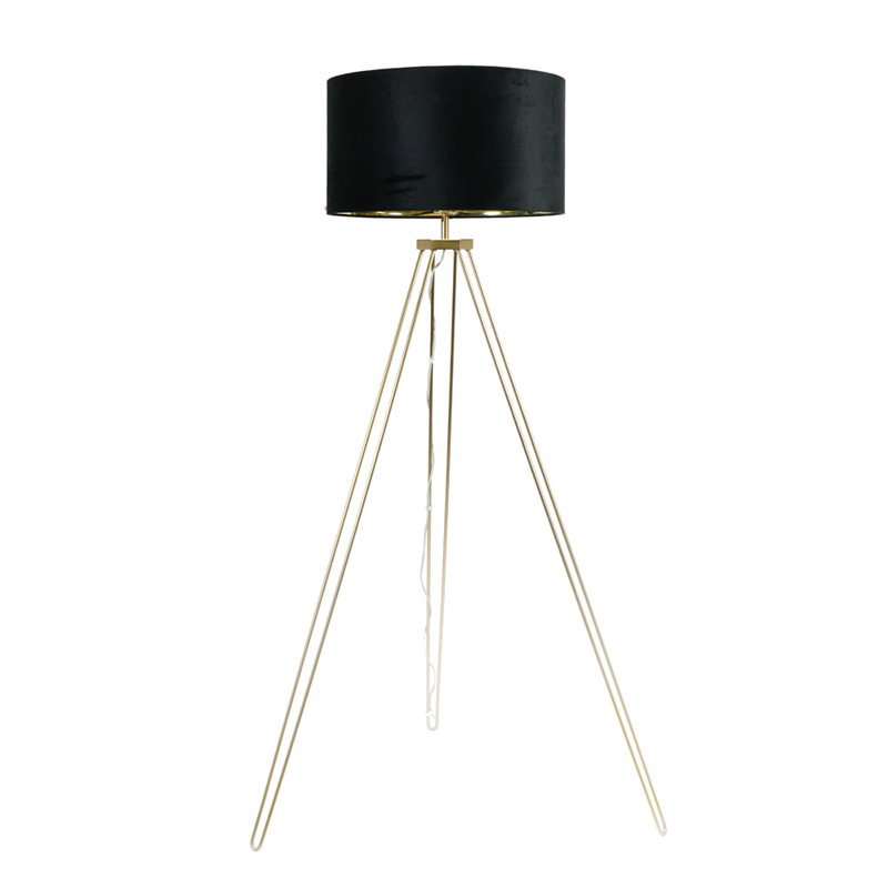 Agustiniano 141cm Polished Traditional Floor Lamp, Yes, Black