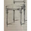 The Paris Apartment Collection Antique Sketch No. 908: Louis XVI Vanity Chair with Flower Basket Back, Paris Atelier Drawing