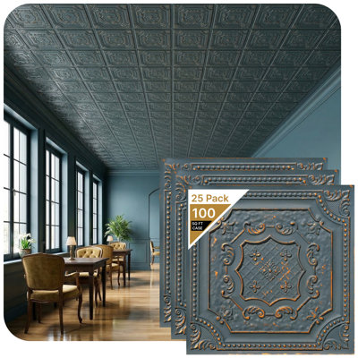 Elizabethan Shield 2 Ft. X 2 Ft. Drop-In Or Glue-Up PVC Ceiling Tile
