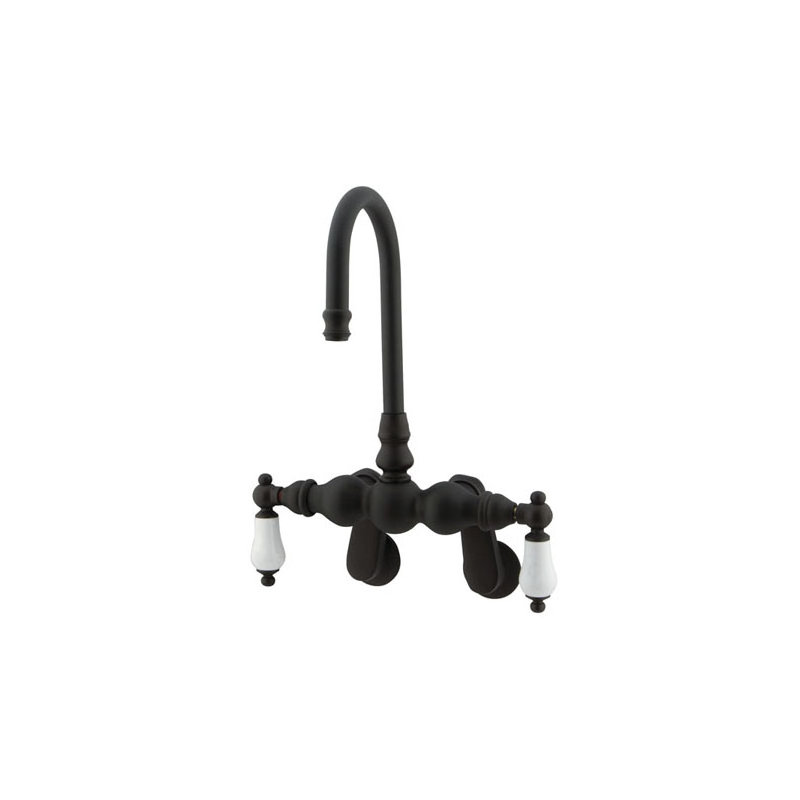 Hot Springs Double Handle Wall Mounted Clawfoot Tub Faucet, Oil Rubbed Bronze