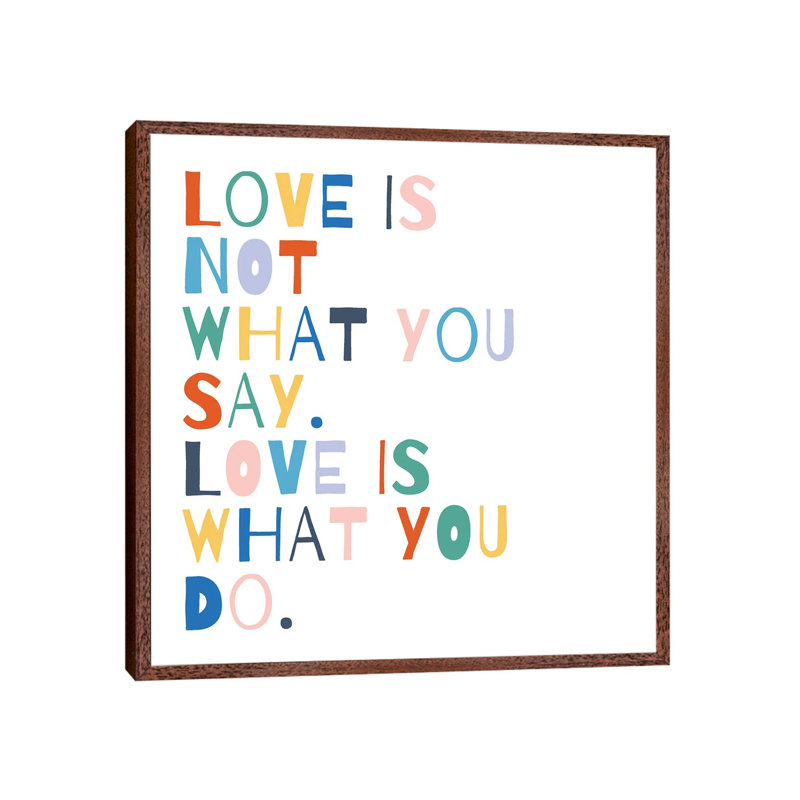 Rainbow Words I by Moira Hershey - Print on Canvas, Classic Brown Wood Framed, 45.72 cm H x 45.72 cm W