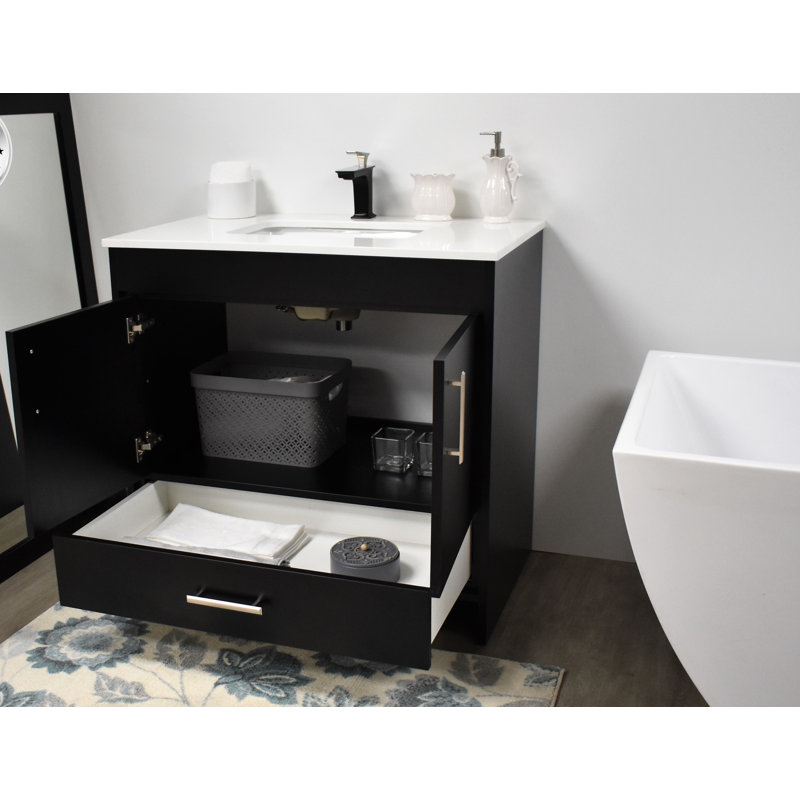 Ensemble de meuble-lavabo simple 36 po Annily, Noir