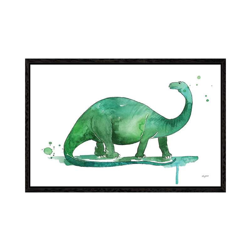 Brontosaurus by Kelsey McNatt - Painting on Canvas, Black Framed Canvas, 152.5 cm H x 101.5 cm W
