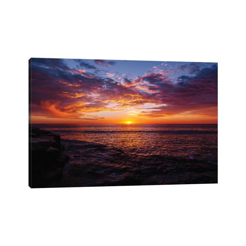 Sunset Cliffs Night III 1 Piece Wall Art on Canvas, 30.48cm H x 45.72cm W x 1.91cm D, Wrapped Canvas