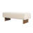 Tufted Linen Fabric Rectangular Ottoman Bench With Solid Wood Legs, Beige | Gift Idea