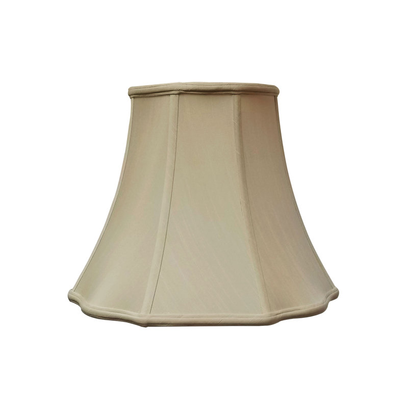 Abat-jour cloche en soie / shantung (araignée), Beige, H 8 po x l 10 po x P 5 po