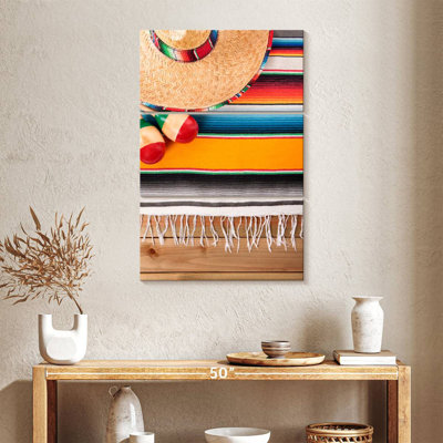 Abarca Sombrero Serape And Maracas