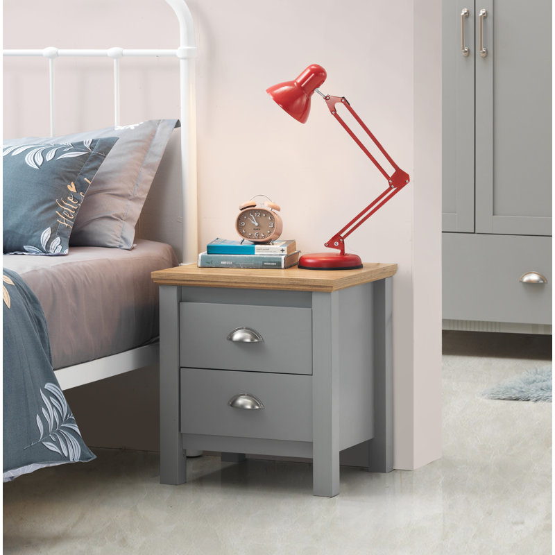 Natalie 46cm W Manufactured Wood Bedside Table