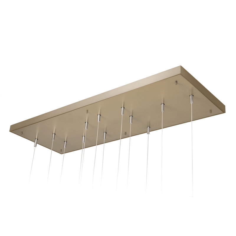 Luminaire suspendu 6 lumières DEL Stacks - Verre transparent, Laiton moderne