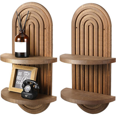 Rainbow Arched Wooden Floating Rack