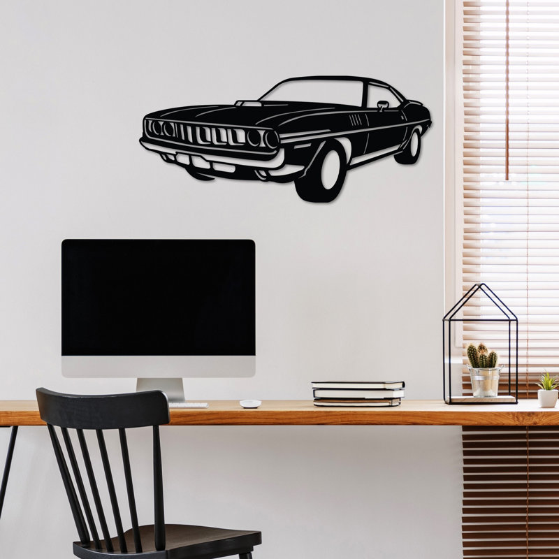 Elegant Decorative Metal Wall Accessory, Black, 23.6 x 10.2 Inches | 100% Metal Construction, Thickness: 0.06 Inches | Lightweight at 1.4 lbs | Perfect for Home Decor & Modern Interiors, Stylish and Durable Design
