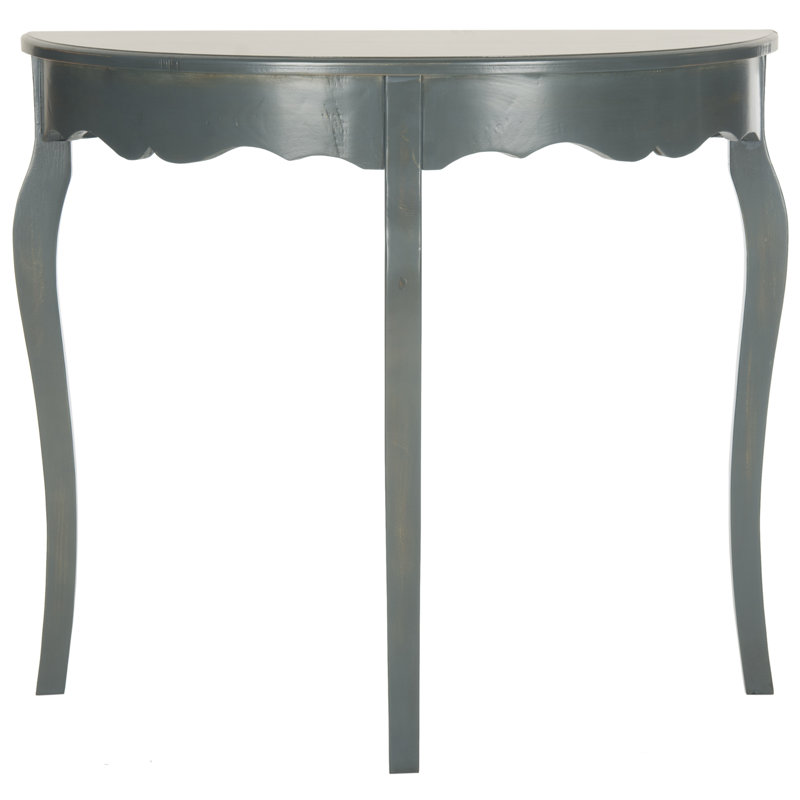 Console en bois massif 33,9 po Evangelyne, Sarcelle acier