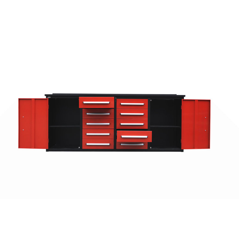 ' Storage Cabinets With Workbench  Drawers &  Cabinets, Red