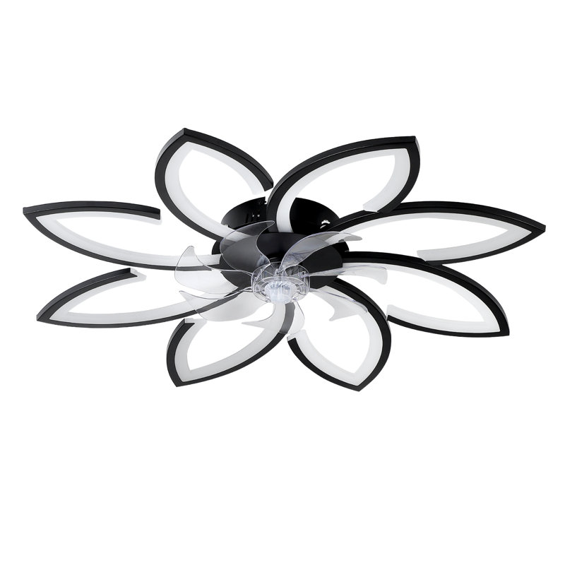 34.3" LED 7 Blade Ceiling Fan With Light, Remote & App Control, Dimmable,6 Speed Settings And Timer, For Bedroom, Kitchen & Living Room