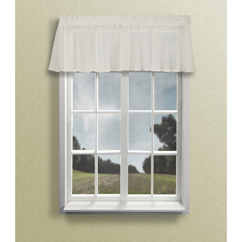 Matao Delicate Semi-Sheer Full Bodied Flounce Valance 84" , Ivory
