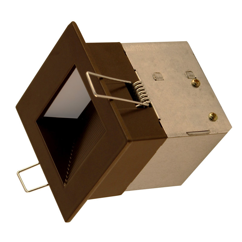 Oil-Rubbed Bronze Square LED Step Light with Frosted Glass