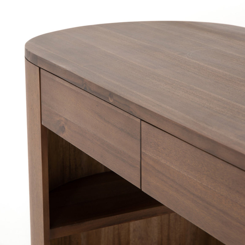 Pilar Solid Wood Writing Desk, Caramel Brown