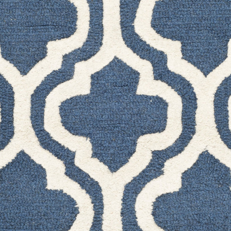 Ruben Navy / Ivory Area Rug, Square 4'
