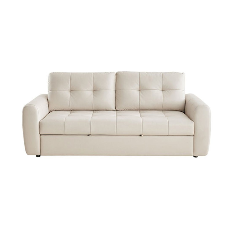 86.61" White Polyester Modular Sofabed cushion couch