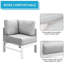 Ensemble de conversation modulaire en aluminium 4 pièces pour patio, canapé 7 places avec coussins et structure épais et table basse